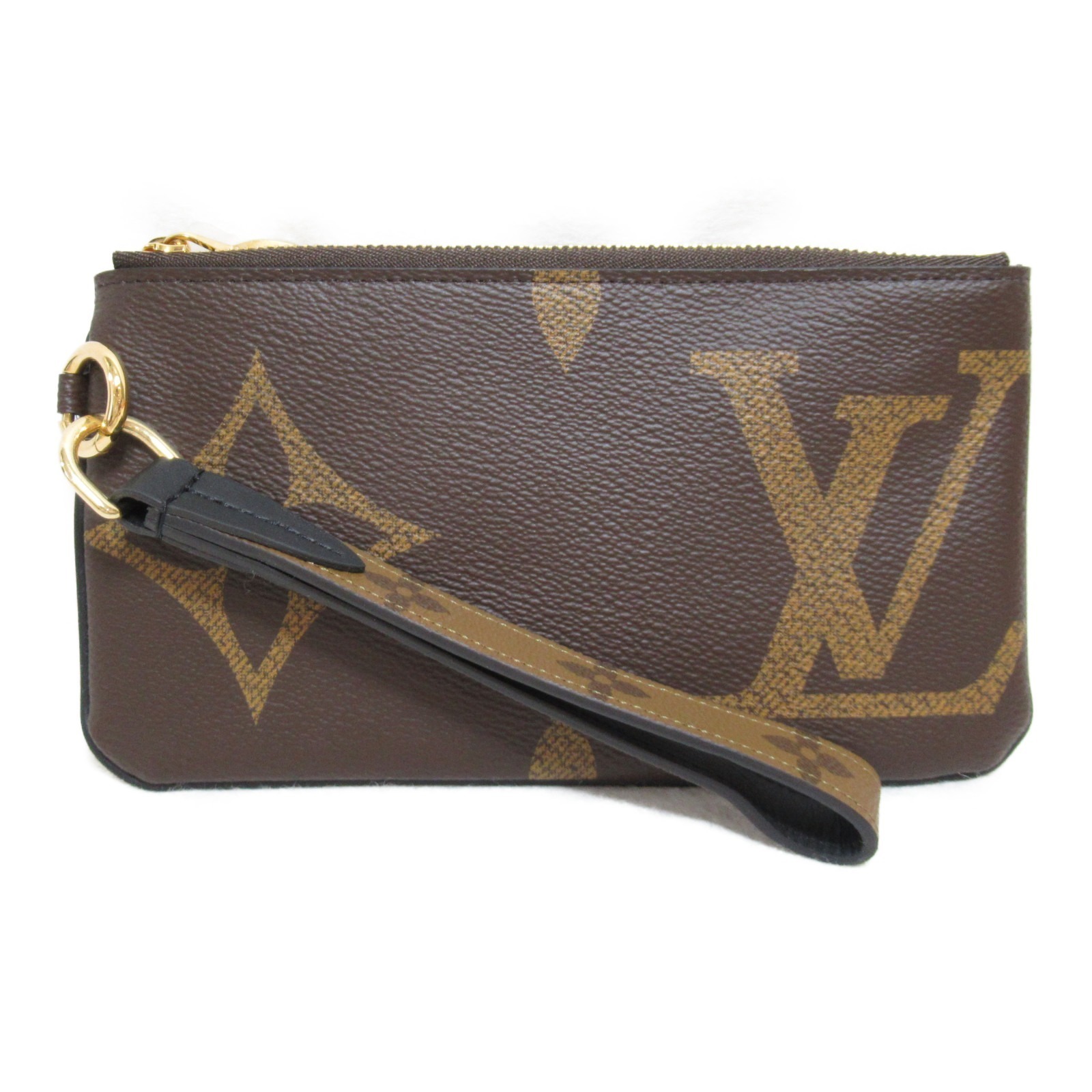 Louis Vuitton Monogram Brown Pochette Pouch Bag Leather Trio Louis Vuitton Monogram Brown Pochette Pouch Bag Leather Trio